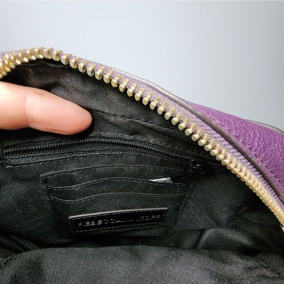 Rebecca Minkoff Moto 3 Zip Crossbody Bag Aubergine Purple Designer Bag - Picture 4 of 9